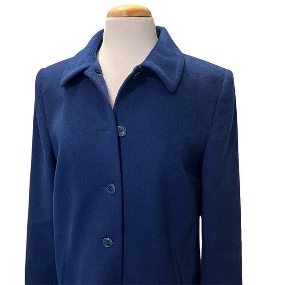 Talbots Navy blue Jacket Wool/Silk & Angora  Made in Italy size 10 - Picture 6 of 11